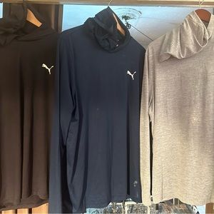 3 puma hoodies, one low price for all three: black blue gray